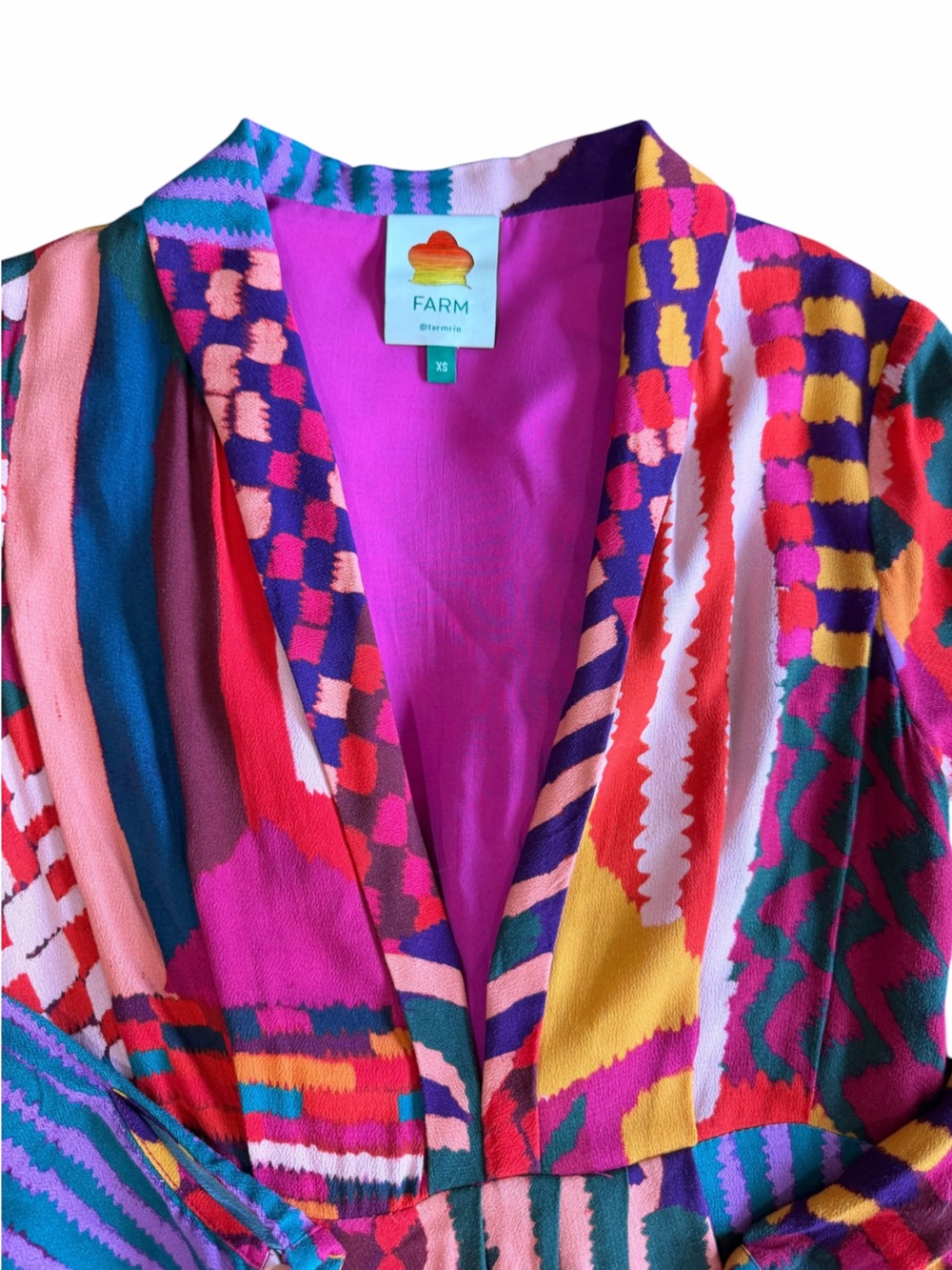FARM Rio XS Multicolor Abstract Geometric Maxi Dress - Picture 3 of 14